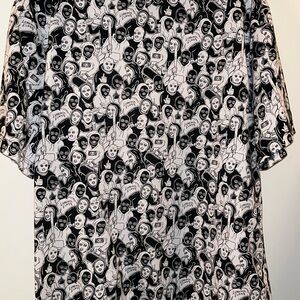 Men's Black & White Graphic Short-Sleeve Shirt